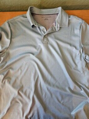 Mens Age of Wisdom Blue Green Polo Shirt Size XL
